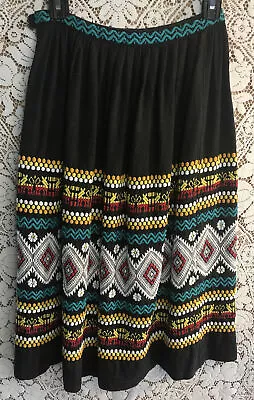 Vintage Maya Azteca Textil Mexican Tourist Skirt Sz 0-1 Western Native Antique • $119.92