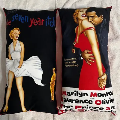 Set 2 Homemade Marilyn Monroe Seven Year Itch The Prince Showgirl Accent Pillows • $19.99