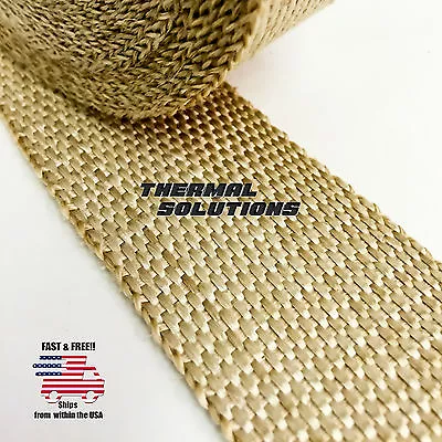 5ft/60 L 2 W Exhaust Header Turbo Manifold Pipe Tan Heat Shield Wrap Tape • $8.99