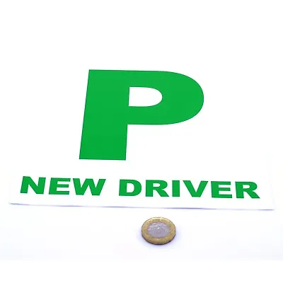 New Driver P Plate Stickers 2x Safety Car Learner Just Passed Vinyl Legal Signs • £1.99