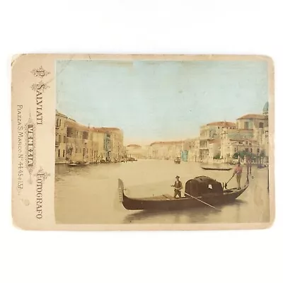 Venice Italy Gondola Cabinet Card C1885 Salviati Canal Boat Italian Photo C2594 • $17.97