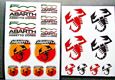 Fiat 500 Abarth Scorpion Logo  Badge  Decals Stickers   Waterproof • £3.99