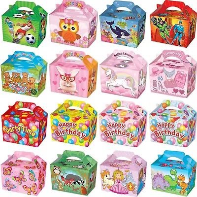 £4.99 • Buy 10 Party Boxes -Themed Character Cardboard Lunch Food Loot Treat Box -16 Designs