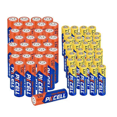 (Combo 64) AA/AAA Batteries 1.5V 32x AA LR6 Alkaline + 32x AAA R03P Zinc-Carbon • $18.99