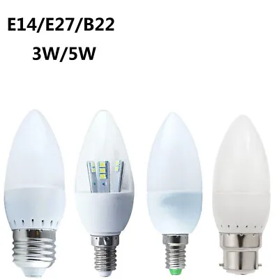 6/12PCS B22 E14 E27 3W 5W Warm / Day White SMD LED Candle Chandelier Bulb • £12.99