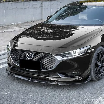 $45.95 • Buy Fit 2019-2023 Mazda3 Mazda 3 Painted Black Jdm Front Bumper Body Kit Spoiler Lip