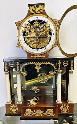 Automaton Clock With Moving Cupid Vienna 19th Century Biedermeier Circa 1820 • $2337.96