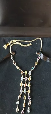 CLASSY 14K Gold 14.85 Carat Multi Gemstone 22 Inch Necklace 11.3 DWT NO SCRAP! • $699