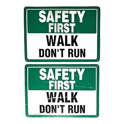 Safety Signs SAFETY FIRST Walk Don't Run Industrial-Warehouse 14  X 10  Plastic • $16.99