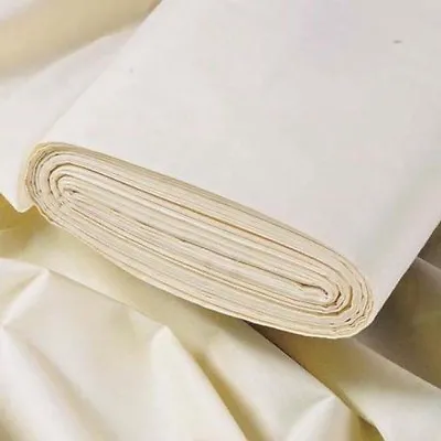 NEW Poly Cotton Ivory Curtain Lining. 137cm Wide. 210gsm Washable • £2.95