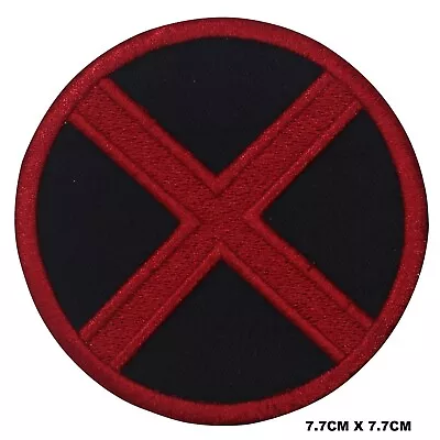 X MEN Superhero Circle Logo Patch Iron On Sew On Embroidered Applique For Clothe • £2.49