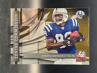 2009 Donruss Elite Football Zoning Commission #10 Marvin Harrison #374/899 COLTS • $1