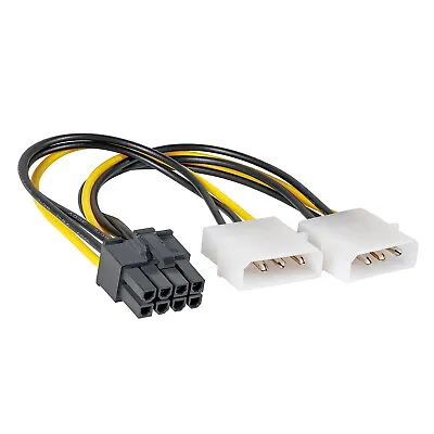 6.5  Inch (17cm) PCI-E PCI Express 8-pin To Dual Molex (LP4) Power Adapter Cable • $5.45