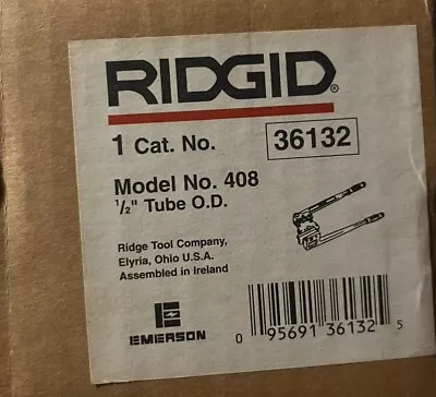 Ridgid 36132 408 1/2-Inch Stainless Steel Instrument Tube Bender Brand New **** • $120