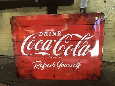 Drink Coca Cola Embossed Small Sign Licensed 5126173 • $18