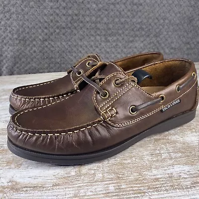 Yachtsman Deck  Boat Leather Mocbrown Shoes Size Uk 7 Eu 41 • £22.49