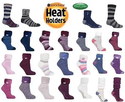 £11.98 • Buy Ladies Mens Thermal Warm Heat Holders LOUNGE Slipper Bed Socks Anti Slip 2 Sizes