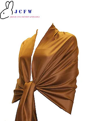 Fashion Solid Pashmina Silk Scarf Shawl Wrap  60 Colors Supper Soft • $7.49
