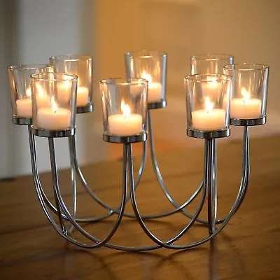 Beautiful Tea Light Glass Candle Holder Wedding Christmas Table Centrepiece • £16.99