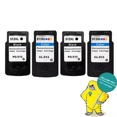 £56.89 • Buy Remanufactured 4 Ink For Canon PG512 CL513 Pixma IP2700 MP230 MP280 MP490 MX410