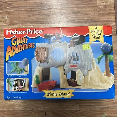 Vintage 1995 Fisher Price Great Adventures Pirate Ship Skull Island 77042 New • $69.95