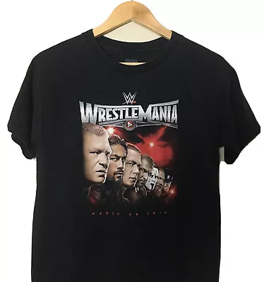 Wrestlemania Shirt 2015 Black Short Sleeve Crew Neck The Undertaker Sting Youth  • £27.71