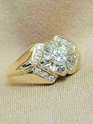 2Ct Lab-Created Diamond Gorgeous Women's Engagement Ring 14k Yellow Gold Finish • $65.55