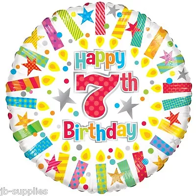 18  7TH AGE 7 SEVEN HELIUM FOIL CANDLES BALLOON BIRTHDAY PARTY Apac 19886 • £1.95