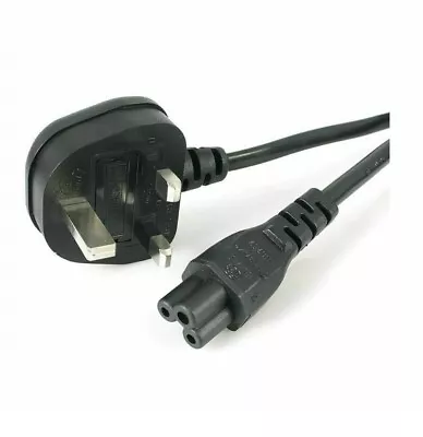 £2.49 • Buy 1M UK 3 Pin Mains Clover Leaf C5 Cloverleaf Power Lead Cord Cable