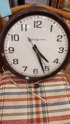 Vtg General Electric SCHOOL Wall CLOCK L GE Made In USA • $165