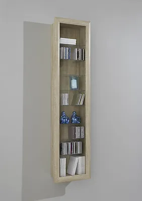 Bora Wall Mounted Glass & Wood Display Cabinet Shelving • £119.95