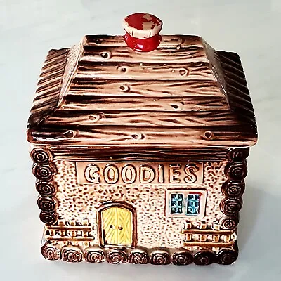 Vintage Cottage Log Cabin Ceramic Candy Jar - Made In Japan - Goodies • $54.95