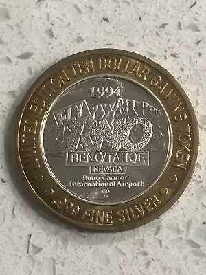 $32.45 • Buy Reno/Tahoe International Airport $10 Gaming Casino Token .999 SILVER W/Cap.