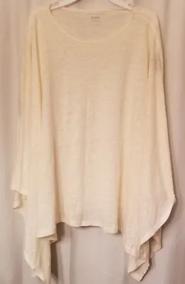 Neiman Marcus Women's Top Majestic Paris Ivory Linen Blend Poncho Style Overlay  • $48.11