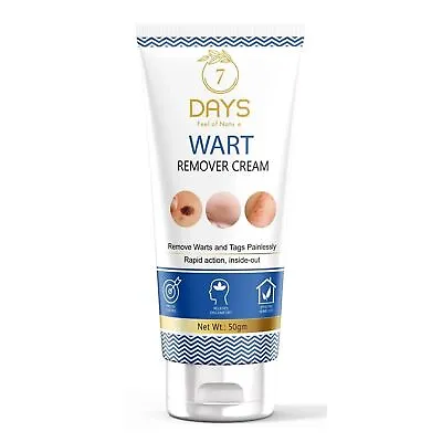 7 Days Wart Remover Cream For Men & Women Helps To Eliminate Of Raise Warts 50g • £19.32