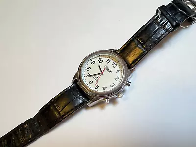 Pelham Talking Watch Radio Controlled Atomic Leather 36mm Working • £10