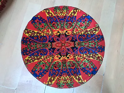 Turkish Velvet Rug Round Wall Rug Table Decorative Dog Bed 2.0 X 2.0 Ft • $52