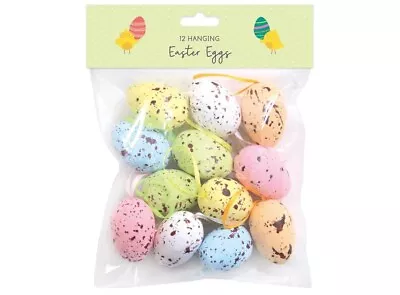 12 Pack Hanging Easter Eggs Medium Speckled Egg Decorations Arts And Crafts  • £4.95