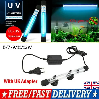 UV Steriliser Light Lamp For Aquarium Tank Clarifier Submersible Ultraviolet UK • £10.89