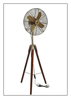 Antique Tripod Fan With Stand Floor Fan Vintage Style Home Desk Decor Gift • $229.86