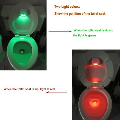 Auto-sensing Motion Activated Toilet Seat LED Nightlight Lamp GreenRedLight OK# • $9.79