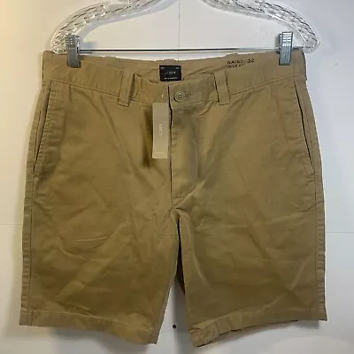 J Crew Gramercy Chino Shorts Size 32 (32x9) Khaki Cotton Flat Front S182 • $16.87