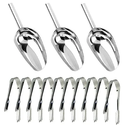 10X Sweet Candy Buffet BBQ Stainless Steel Ice Scoops Tongs Wedding PartyKitchen • £8.29