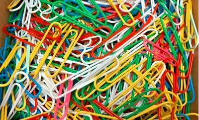 100 LARGE PAPER CLIPS JUMBO SIZE Colored Clips School Office Stationery Size 5cm • £4.99