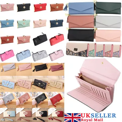 Women Ladies Leather Wallet Long Zip Purse Card Phone Holder Case Clutch Handbag • £3.99