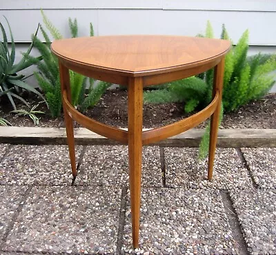 Mid Century Danish Modern Style Teak Triangular Shaped Side Table • $287.04