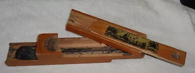 £12 • Buy Vintage / Antique Sliding / Folding Wooden Wood School Pen Pencil Box 3 Ter