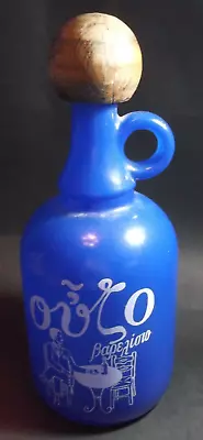 GREECE Vintage GREEK OUZO METAXA BLUE Porcelain Ceramic Bottle Jug 950 Ml EMPTY • $18.75