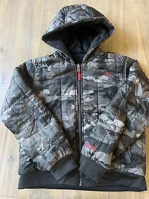 Pacific Trail Boys 8 Winter Jacket Full Zip Hood Reversible Black/gray Camo • $24