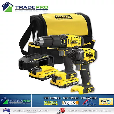 Stanley® Fatmax 18V Combo Kit Cordless Drill & Impact Driver & Batteries&Charger • $284